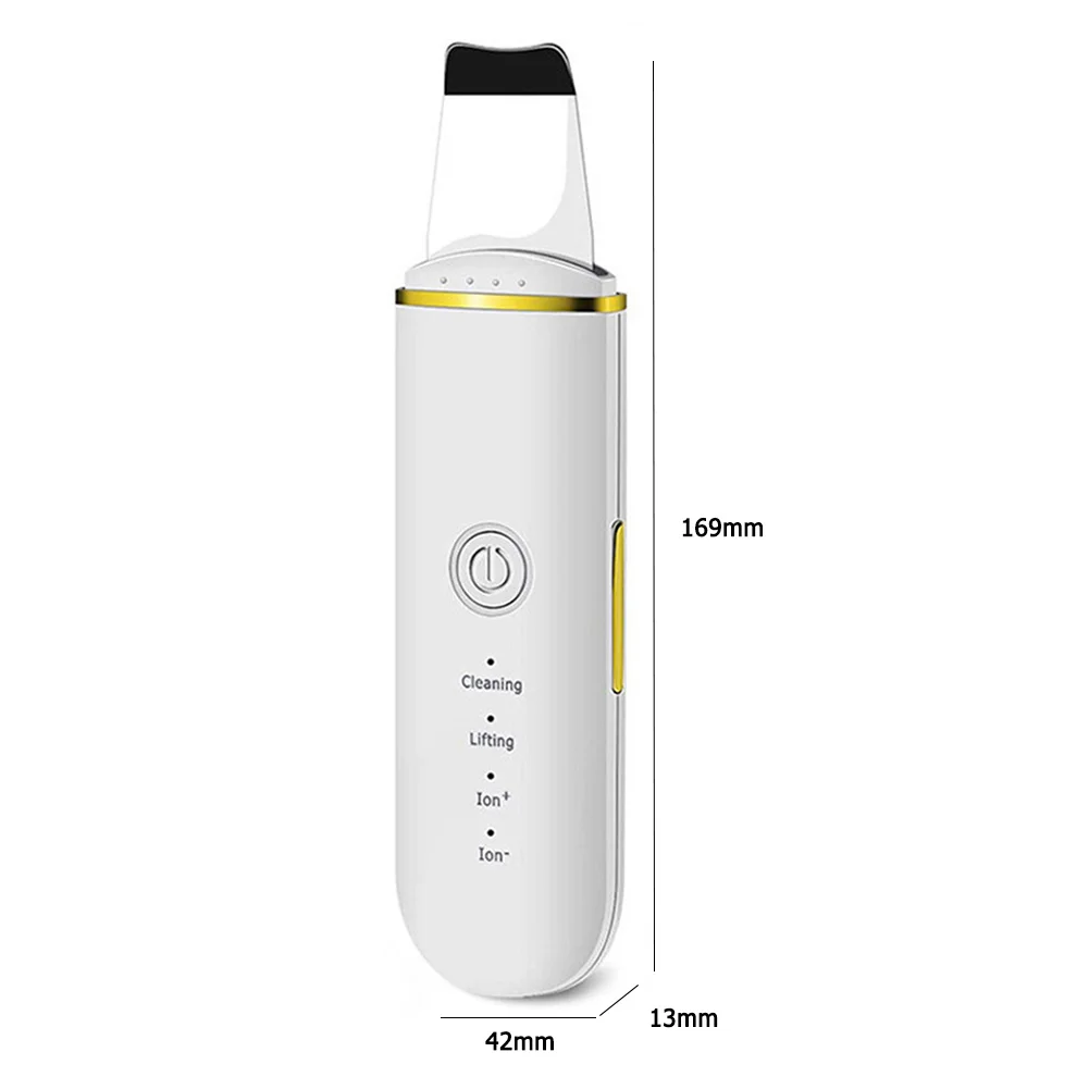 

Ultrasonic Facial Skin Scrubber Cleaner Ion Acne Blackhead Remover Peeling Shovel Cleaner Facial Massager Skin Care