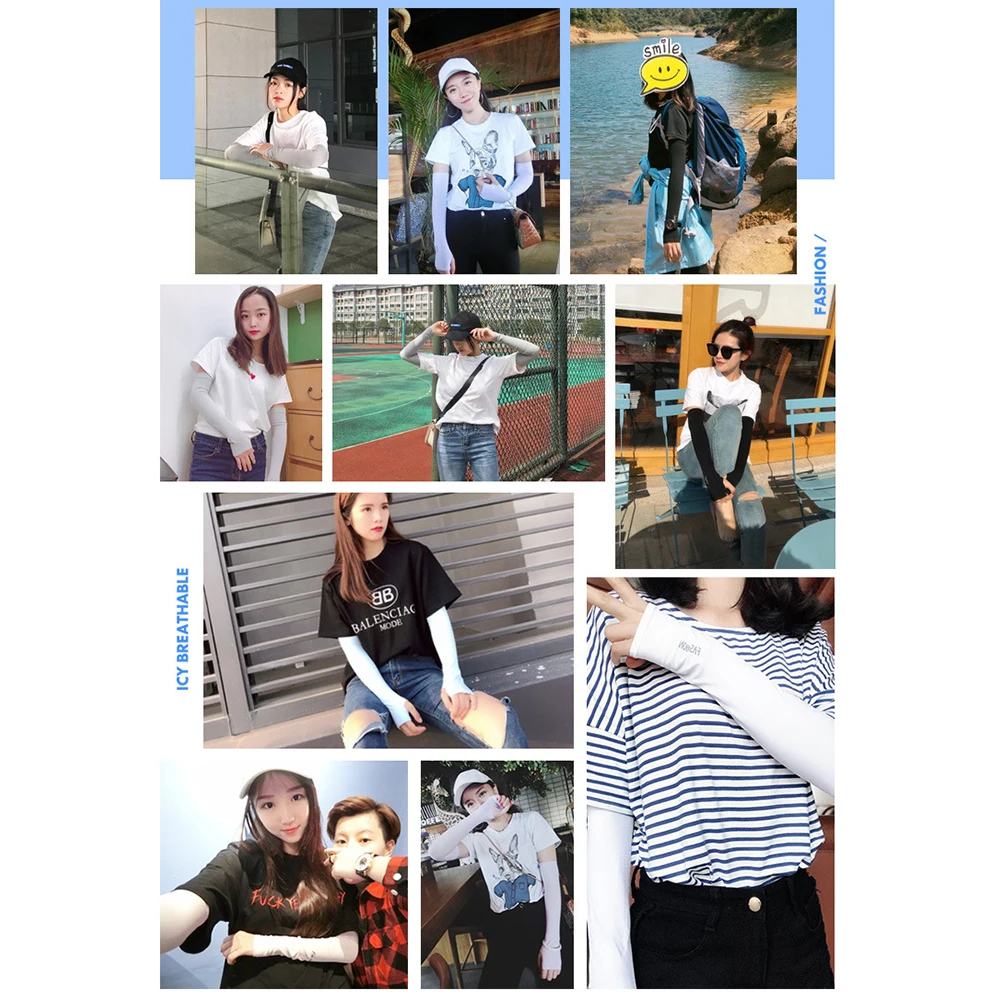 Mangas de brazo de refrigeraci&oacute;n Unisex, para ciclismo, correr, deporte, protector solar, protecci&oacute;n solar, Mangas de brazo de refrigeraci&oacute;n para hombres y mujeres-4