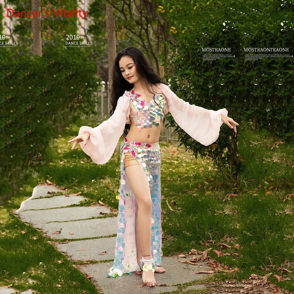 Комплект для девочек Performance Stage Belly Set жилет + юбка (с трусами) куртка New High-Grade Sequins