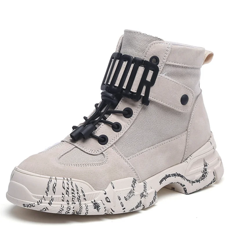 

Martin Boots Leather Canvas Women's Boots Thick-Soled Flat Heels Women's Fashion Comfortable Short tube Motorcycle Boots