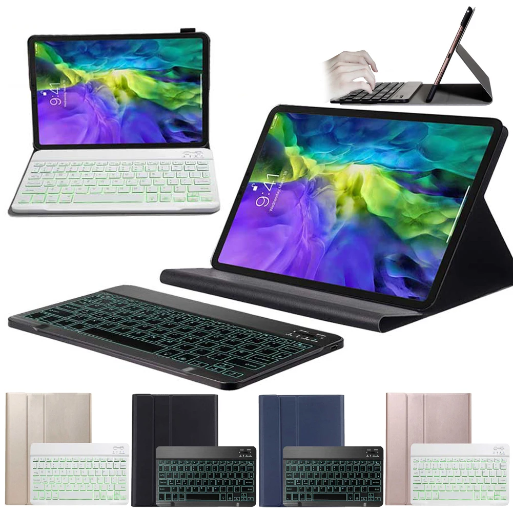 

Клавиатура с подсветкой для iPad Air 4 10,9 дюймов 2020 искусственная кожа флип-чехол для iPad Air4 2020 Беспроводная Bluetooth клавиатура чехол