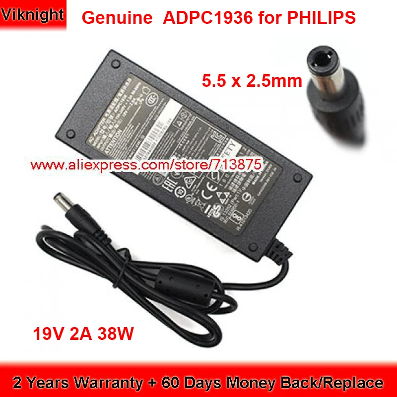 Оригинальный адаптер переменного тока 19 в 2 а 38 Вт ADPC1936 для PHILIPS 227E6L 224E ADPC1938EX 220C4LSB/93