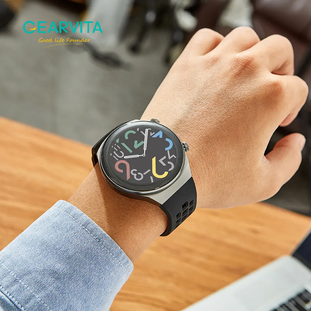 GEARVITA Q8 Smart Watch Men BT Call IPX7 Waterproof ECG Heart Rate Sport Smartwatch For Android Huawei Samsung Phone | Электроника