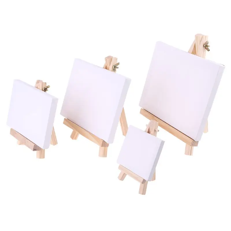 

Mini Canvas Natural Wood Easel Set For Art Painting Drawing Craft Wedding Supply