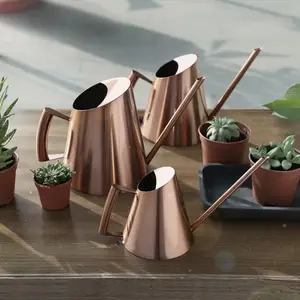 400-1500 мл Нержавеющаясталь длинный рот Лейка Противоударная заданяя Лейка Золотой полива чайник и небольшие полив садовый инструмент