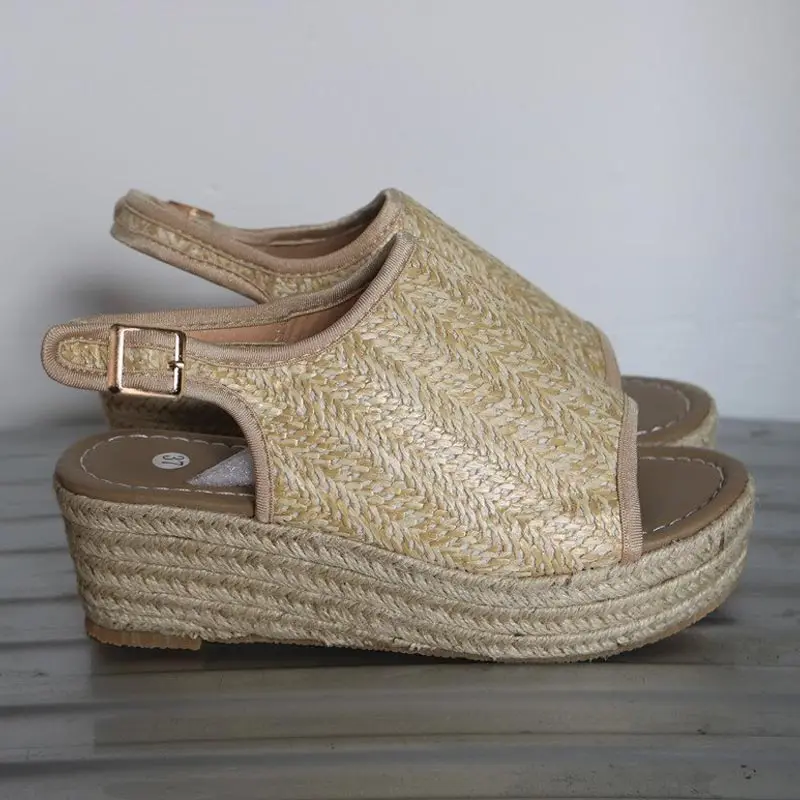 Туфли на танкетке Женские туфли высоком каблуке сандалии женская летняя обувь 2021