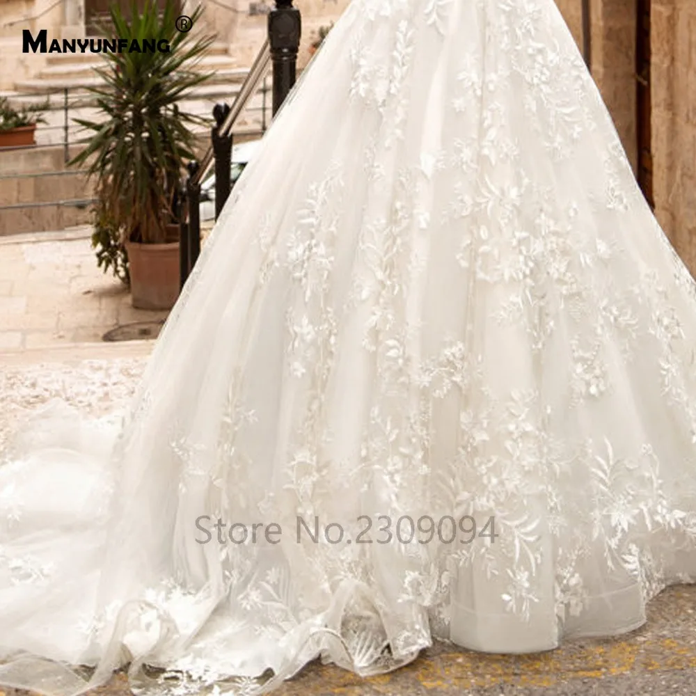 MANYUNFANG, прозрачное Тюлевое свадебное платье с вышивкой, высокое качество, vestidos de novias cortos