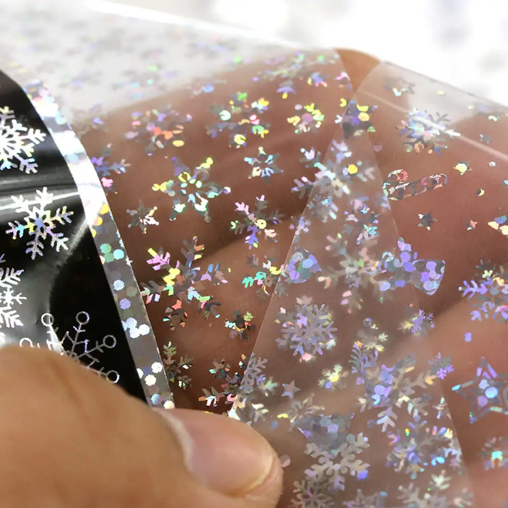 

Christmas Theme Nail Foil 3d Diy Snowflakes Manicure Nail Art Transfer Starry Sticker Nail Decorations Accessories Diy Nail Art