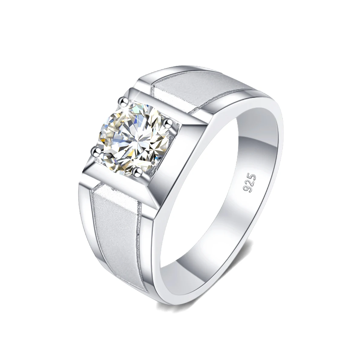 2 Carat Moissanite Rings For Men 925 Sterling Silver White Gold plated Engagement Wedding Mens Jewellery 2023 Trend Gift Female