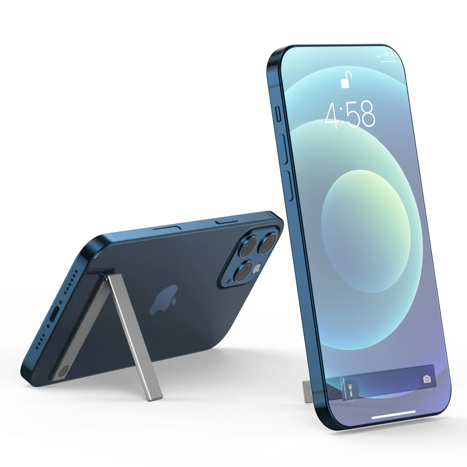 

Metal Kickstand Case Compatible with All 4-8 Inches Smartphones Two-Way Stand Reinforced Drop Protection Soft Flexible Back Clea