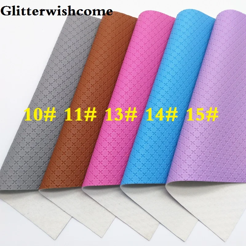 Мини рулон Glitterwishcome 30 х134 см ткань из искусственной кожи тисненная перекрестная