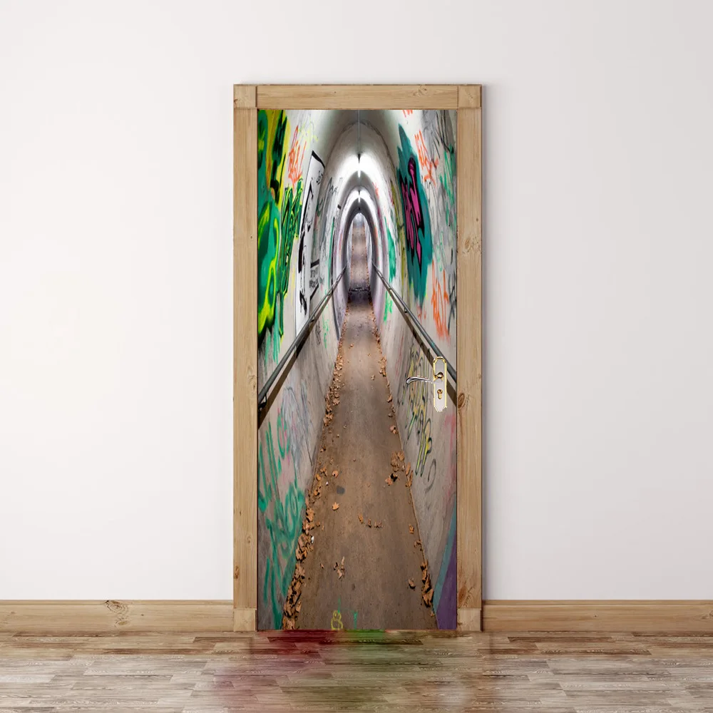 Дверная наклейка-туннель граффити креативные водонепроницаемые украшения для