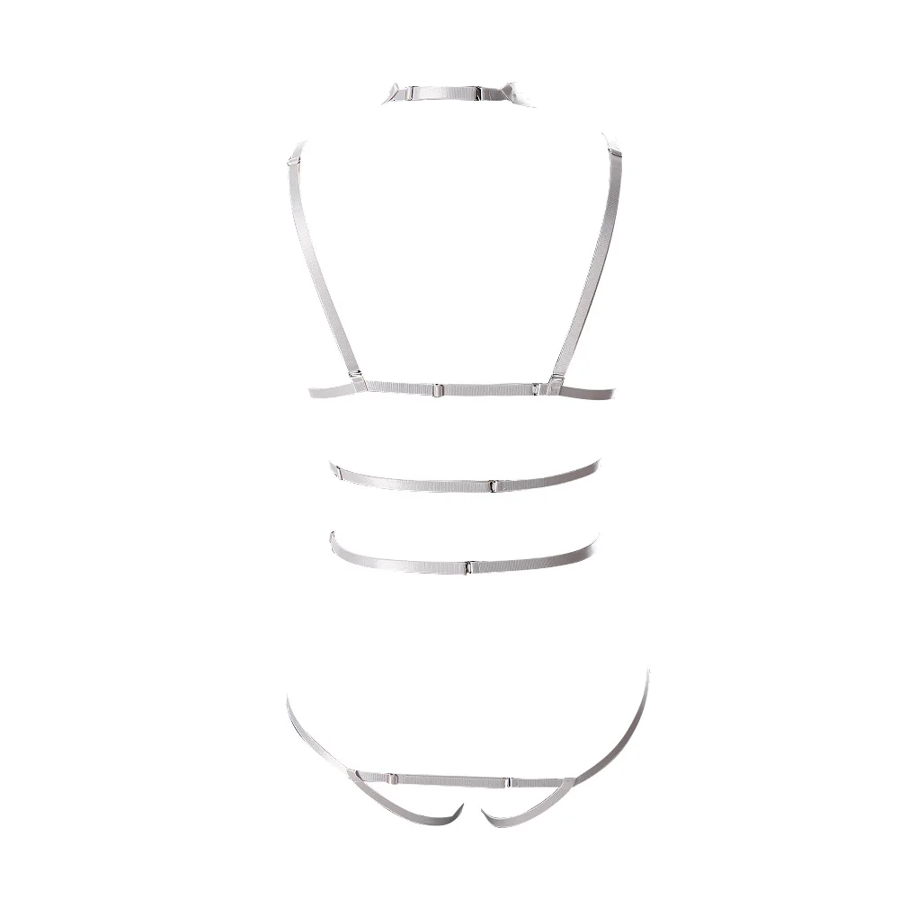 

Color Set Lingerie Women Body Harness Sexy Goth Harness Crop Top Bondage Harness Cage Bra Bralette Fetish Wear Open Chest Garter