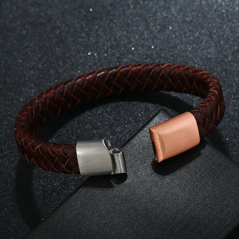Уникальный Модный классический Плетеный Кожаный Браслет манжета винтажные