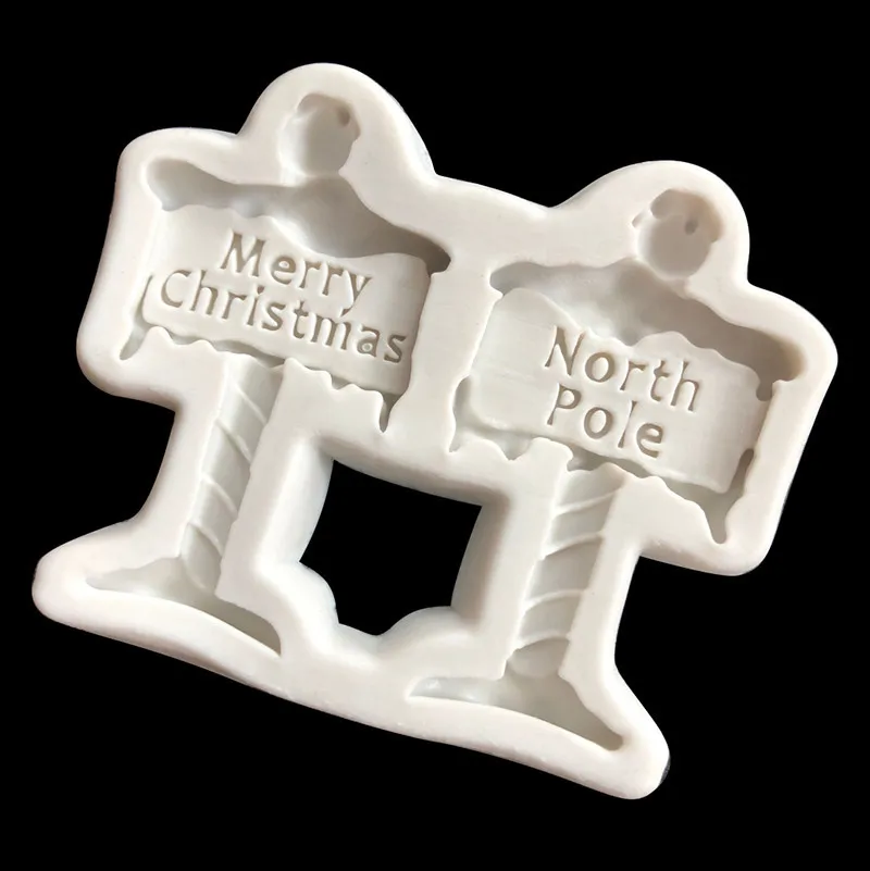 New Cake Decors Fondant Silicone Mold Christmas Road Sign Street Merry Birthday Topper Chocolate | Дом и сад