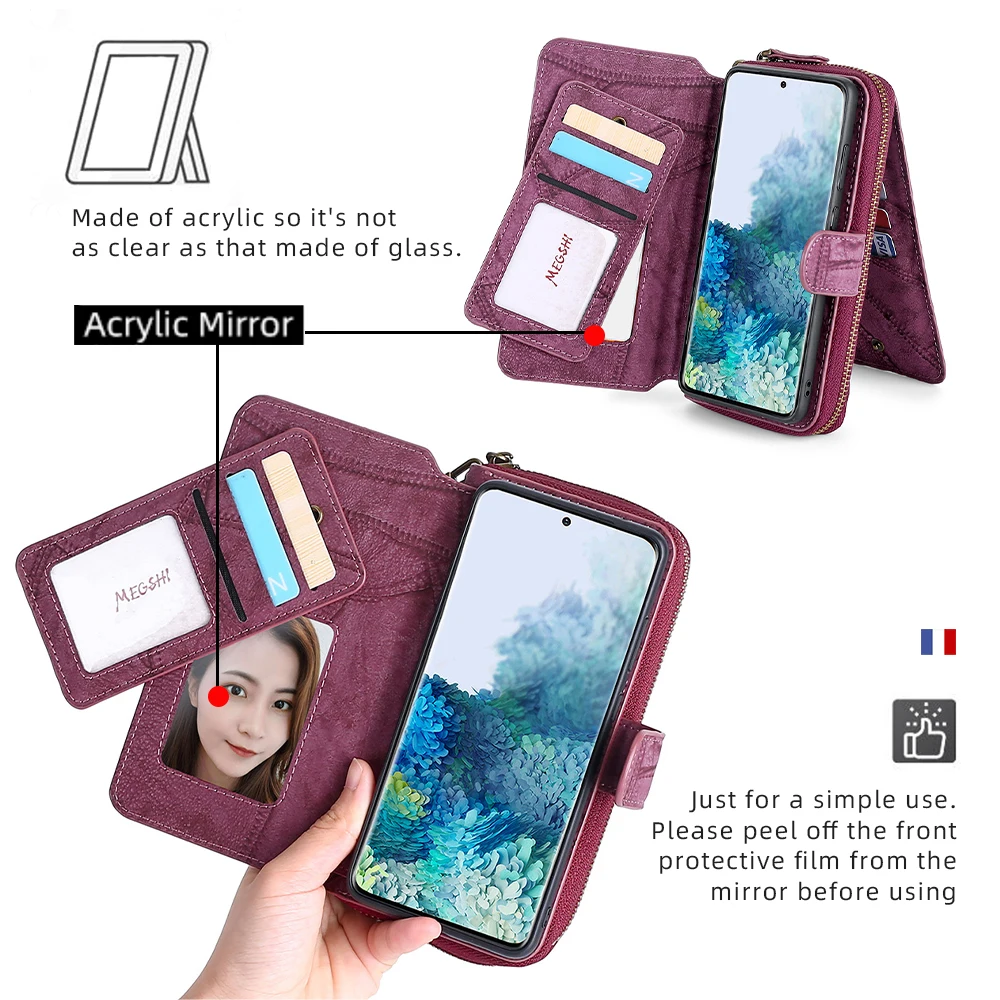 

New phone holster wallet zipper holster multi-function stand for the iPhone