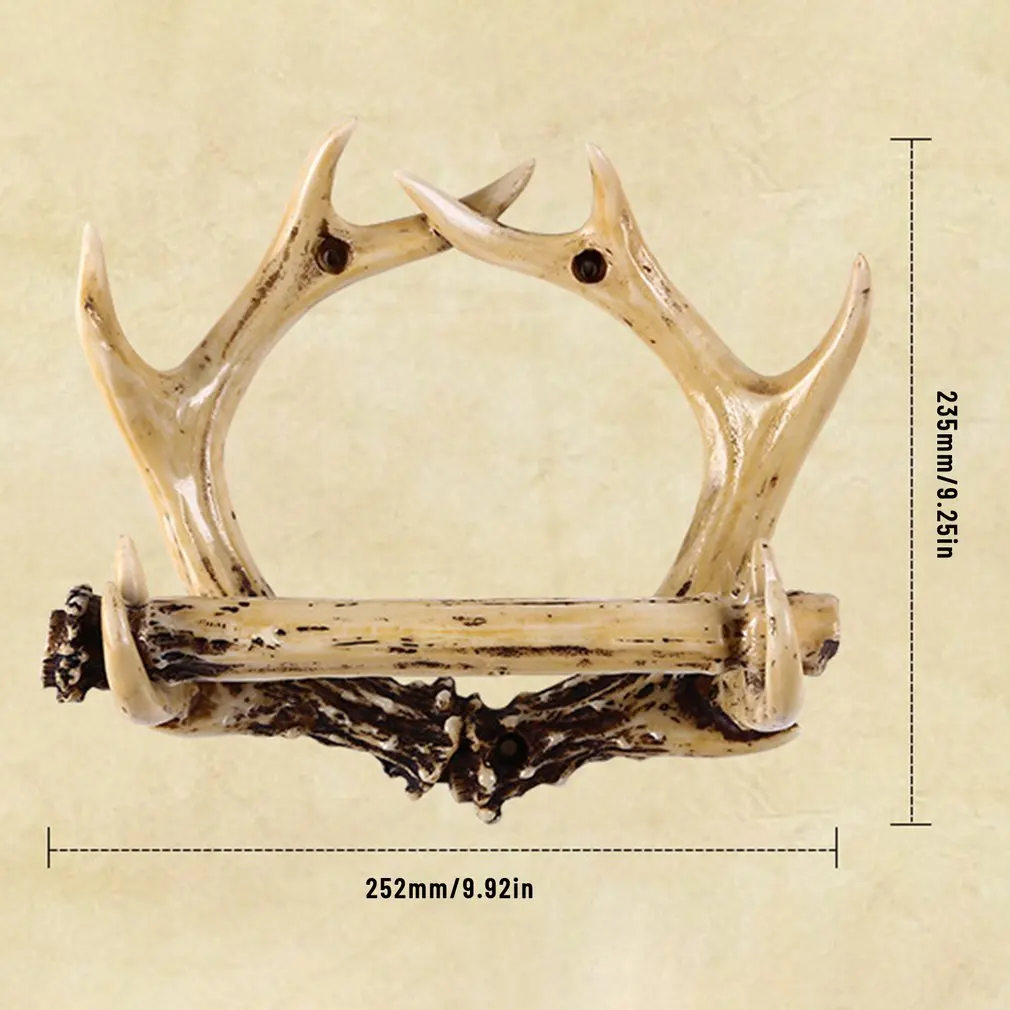

American Country Resin Antler Toilet Paper Holder Home Furnishing Decoration Pendant Resin Antler Ornaments