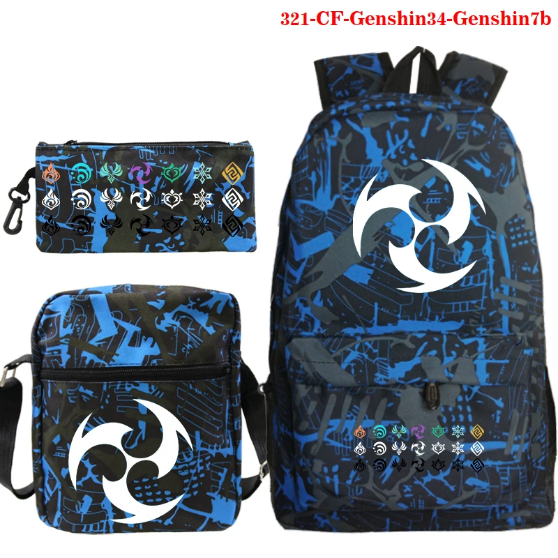 Школьный рюкзак Genshin Impact, 3 шт., забавные рюкзаки для подростков, школьный рюкзак Genshin Impact, детский дорожный рюкзак, сумки