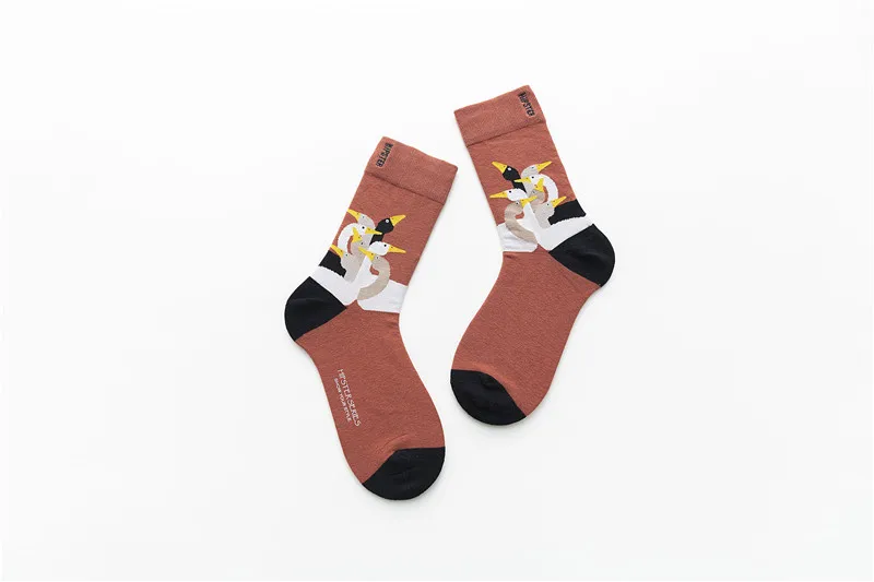 8106-2 Женские носки унисекс с рисунком, 100 хлопок, Harajuku, цветные, кавайные, полные женские носки, 1 пара, уличная одежда, Размеры 35-43 - Цвет: 8106-2
