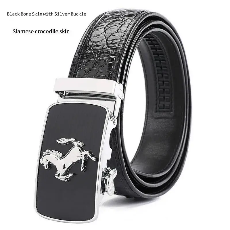 

genuine crocodile waist belt man automatic metal buckle men's leather casual cintura mens luxury cinturon mujer free shipping