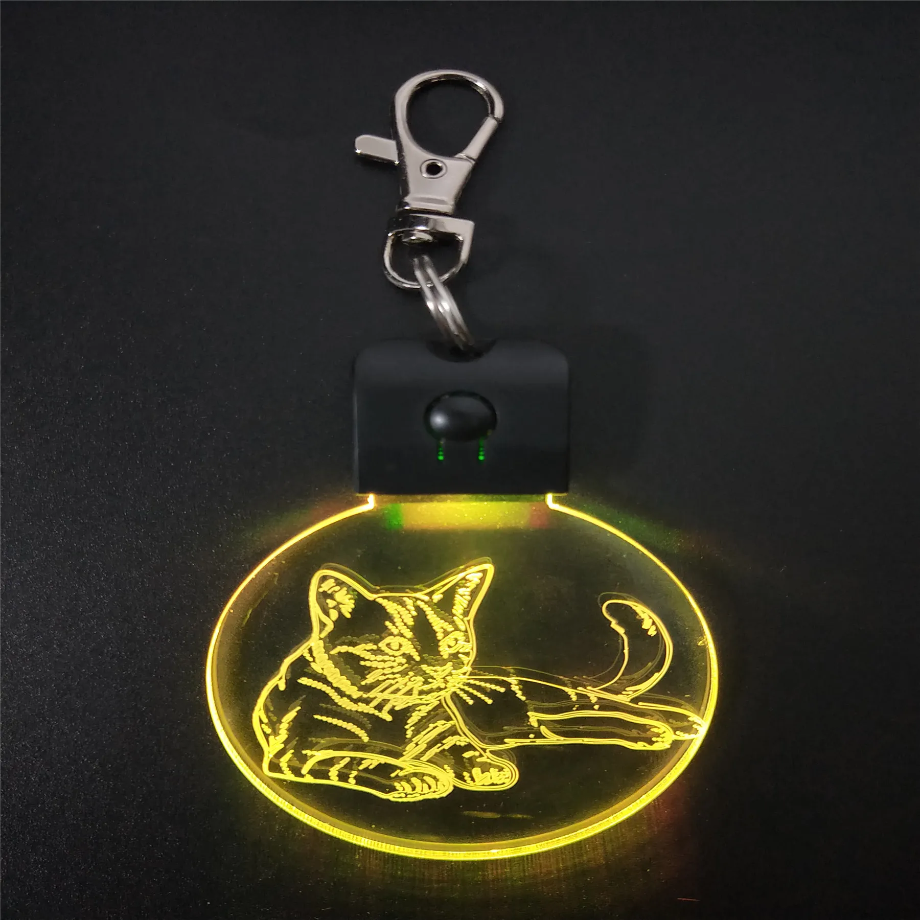 Sleeping Cat KeyChain 3D ABS Arylic Night Light LED Magical Table Lamp Lighting Colors Decoration Gift With li Battery Dropship | Лампы и