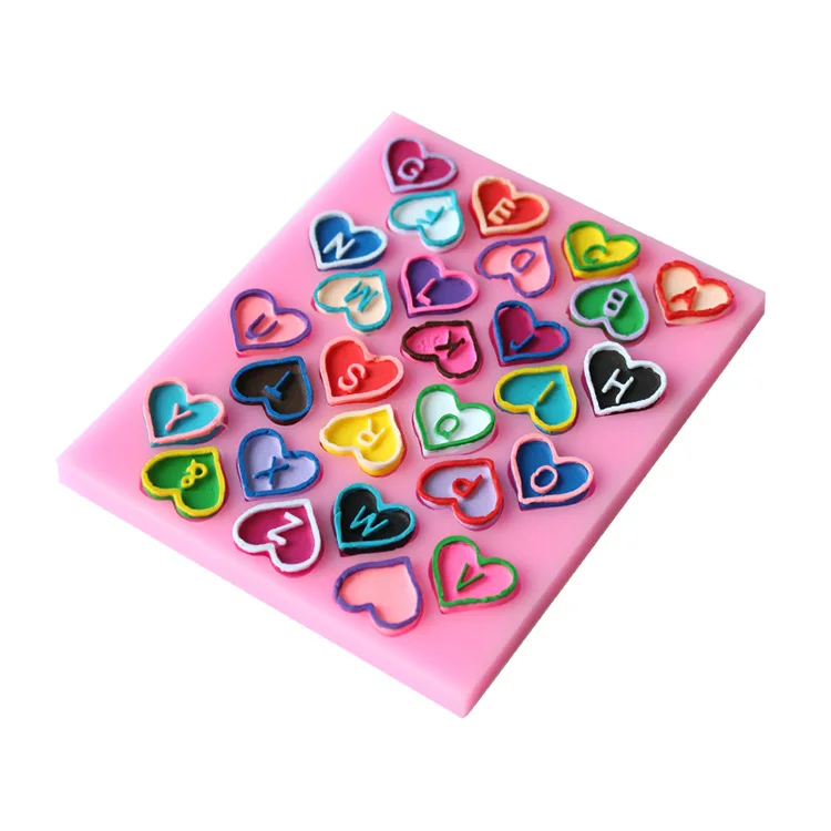 3D в форме сердца буквы шоколадная форма алфавит для торта формы воздушный шар