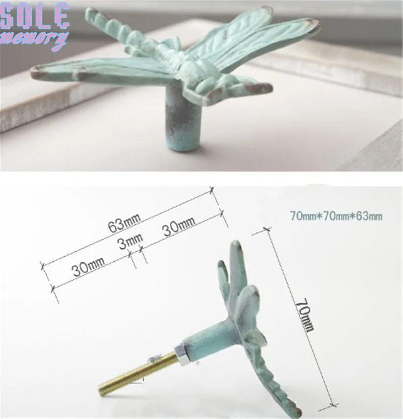 Сплав стрекоза дверная ручка шкаф выдвижной кухонный ручки детская комната