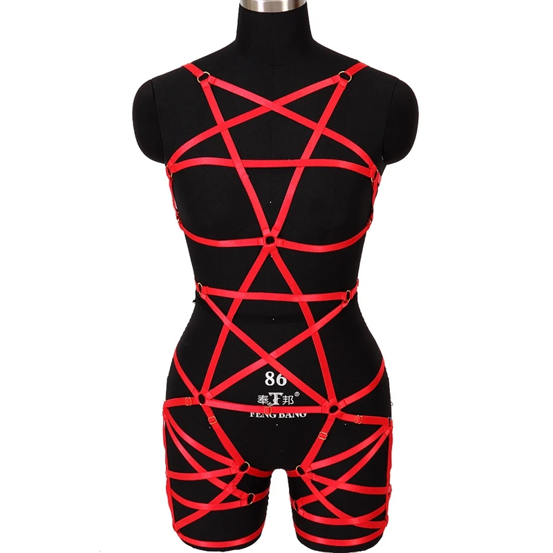

Full Body Bondage Cross Straps Harness Set Sexy Women Chest Cage Bra Lingerie Erotic Hollow Out Corset Garter Belt Exotic Toys