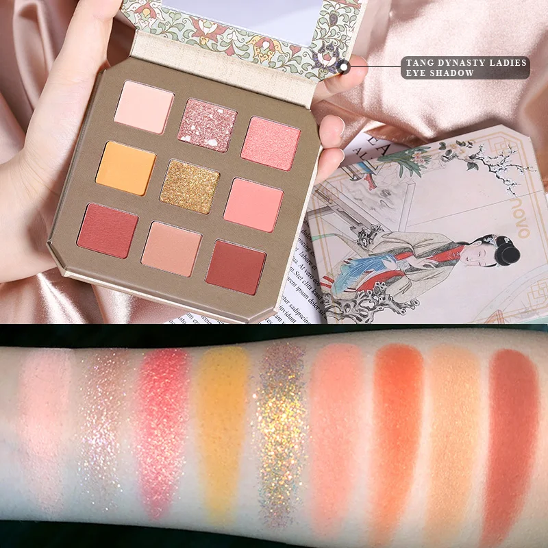 NOVO матовые тени для век Палитра Китай стиль династии Тан Леди Тени Макияж Блеск