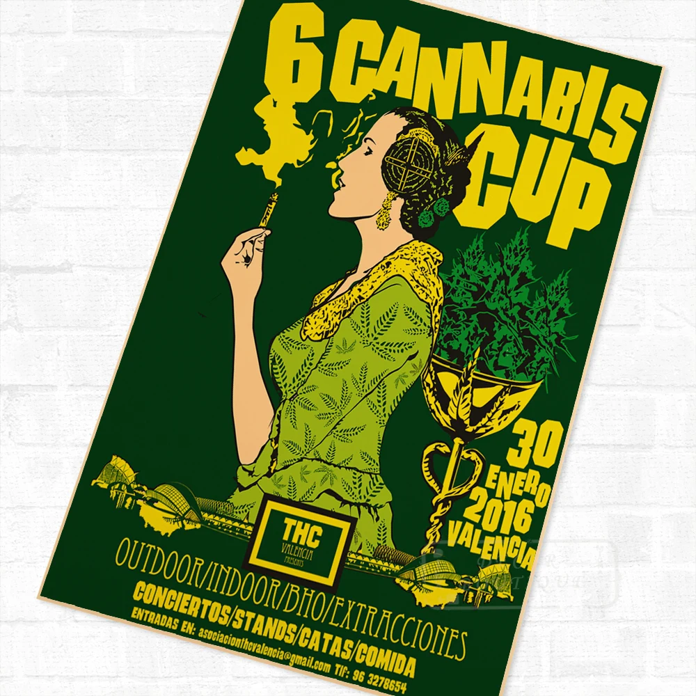 С надписью Keep Calm and Smoke Weed агитационных Винтаж плакат в стиле ретро из крафт бумаги