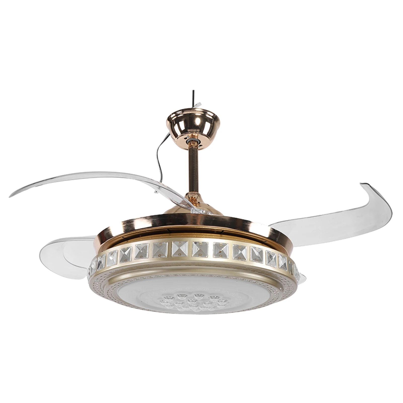 42 дюймовый Invisiable Хрустальный потолочный вентилятор светильник современный