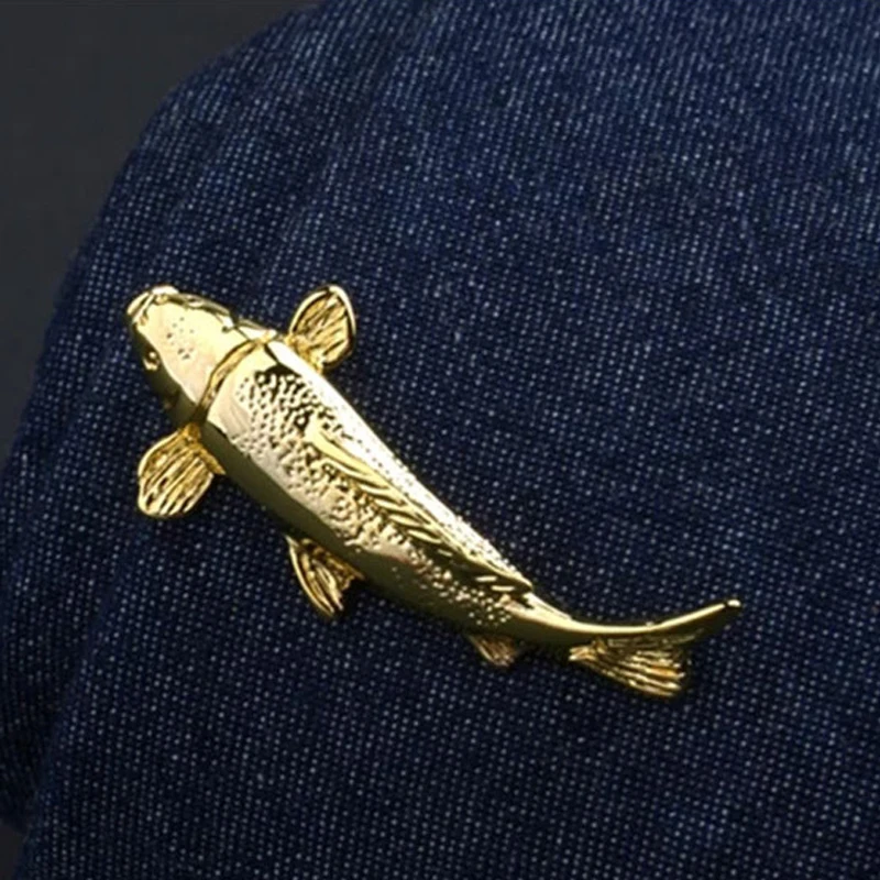 Высокое качество зажим для галстука золотой серебряный карп рыба Мужской