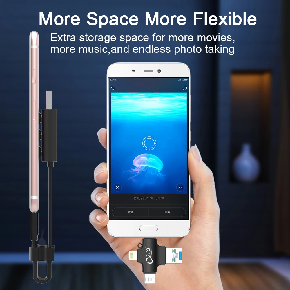 Micro OTG 64 ГБ 32 SD кардридер для Iphone/Android/Type C 3 в 1 16 флеш накопитель USB 2 0 бесплатная
