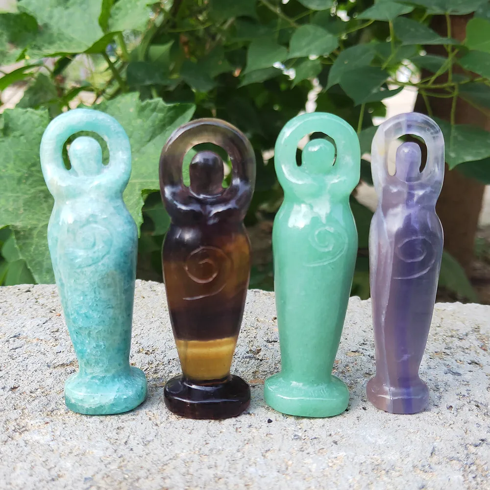 Природная флюоритовая Хрустальная Статуя Свободы Амазонит кварц богиня зеленый