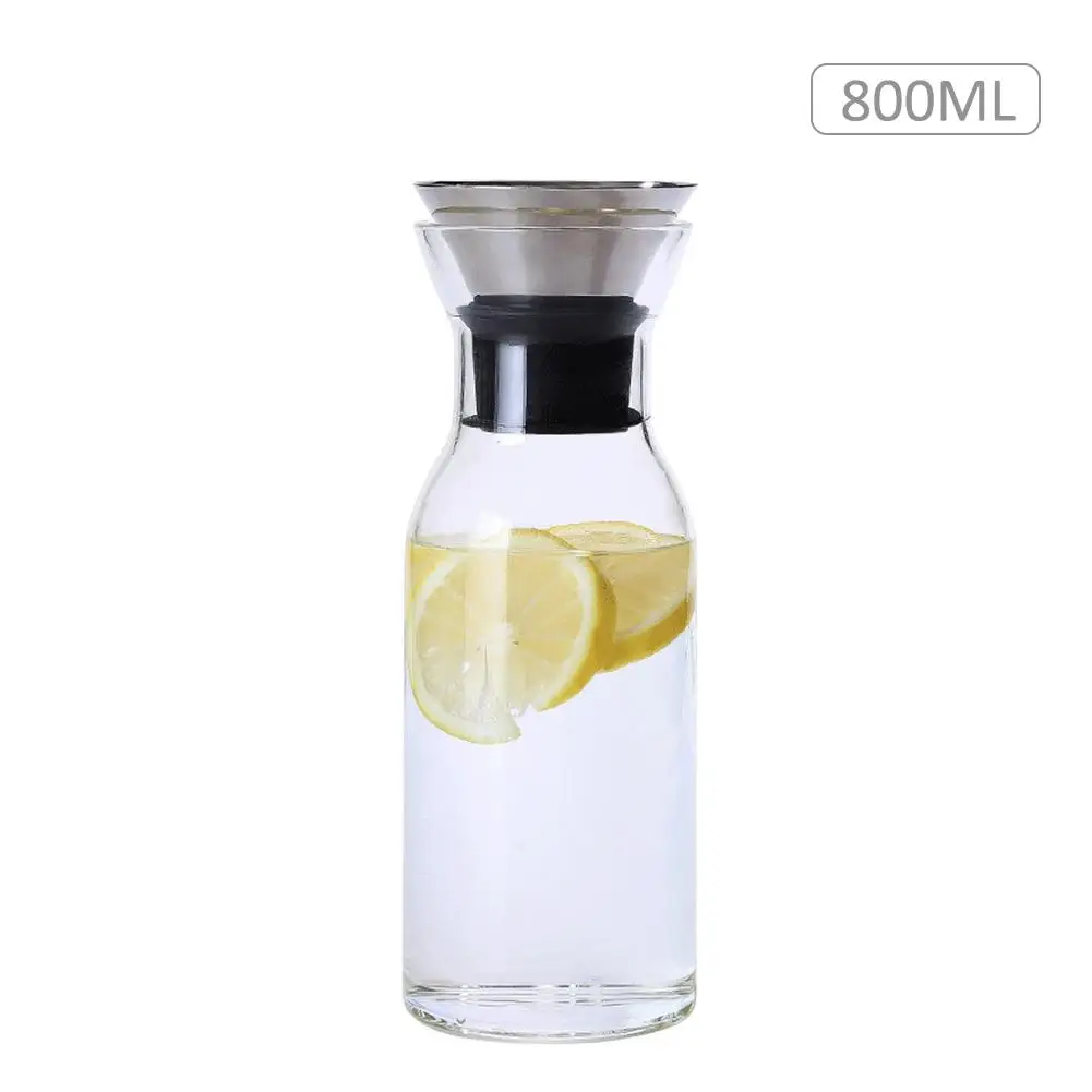 800ML Посуда для напитков кувшин высокий контейнер из боросиликатного стекла бутылка холодный горячий чайник Ресторан домашний лимонный сок кружка для чая молока Аксессуары Инструмент - Цвет: 800ML