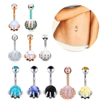 1pc skull hand ball drill bit belly button nail belly button button turquoise acrylic ball rose gold opal personalized jewelry