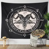 Goat Head Pentagram Wall Hanging Occult Gothic Devil Death Metal Heavy Satanic Devil Lucifer Dark Arts Baphomet Tapestries