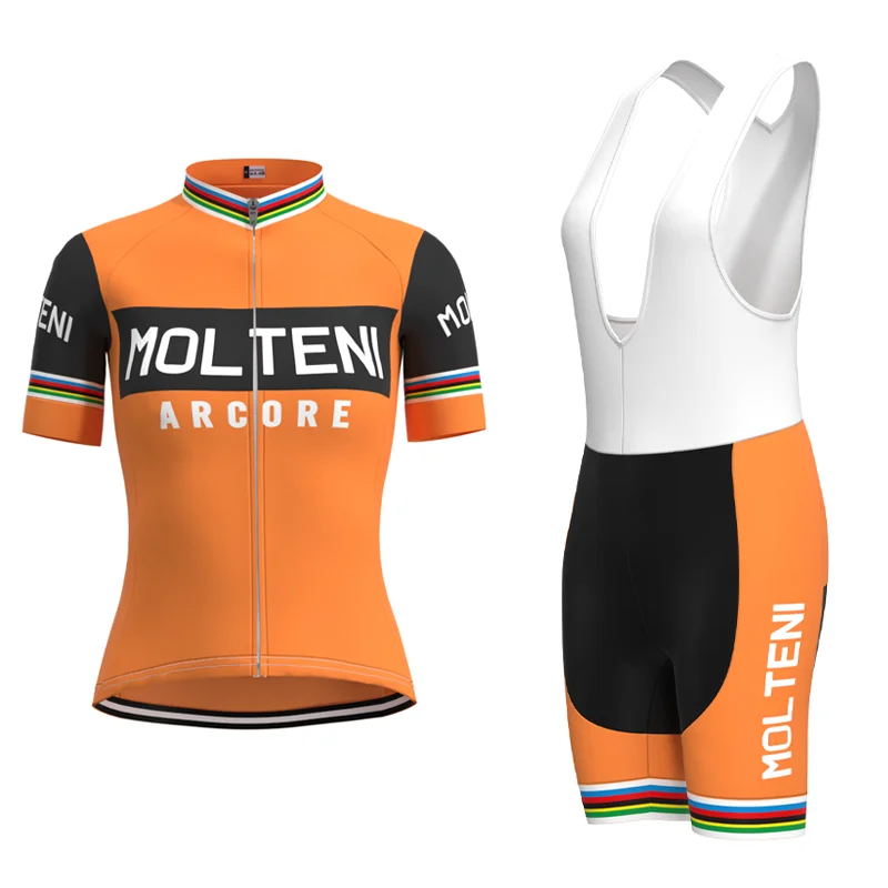 1987 соревнования MOLTENI Team Ретро Женская велосипедная майка с коротким рукавом