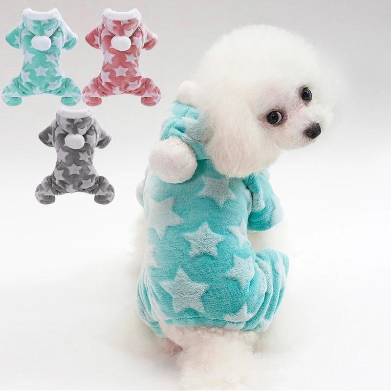 

Warm Fleece Pet Dog Clothes Cute Star Printed Coat Puppy Dogs Shirt Jacket Pullover Hoodie Sweater Dog Clothing New Fashion