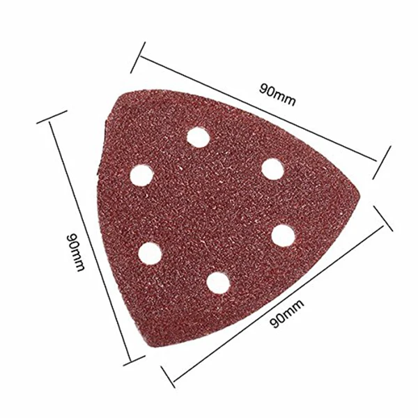 

10x Nylon Delta Sand Paper Pads - 90mm Triangles - 40, 60, 80, 100 & 120 Grit Sanding Sheets