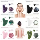 Массажер для лица с натуральным нефритом гуаша, массажер для шеи и спины, подтяжка лица, спа вспомогательные инструменты