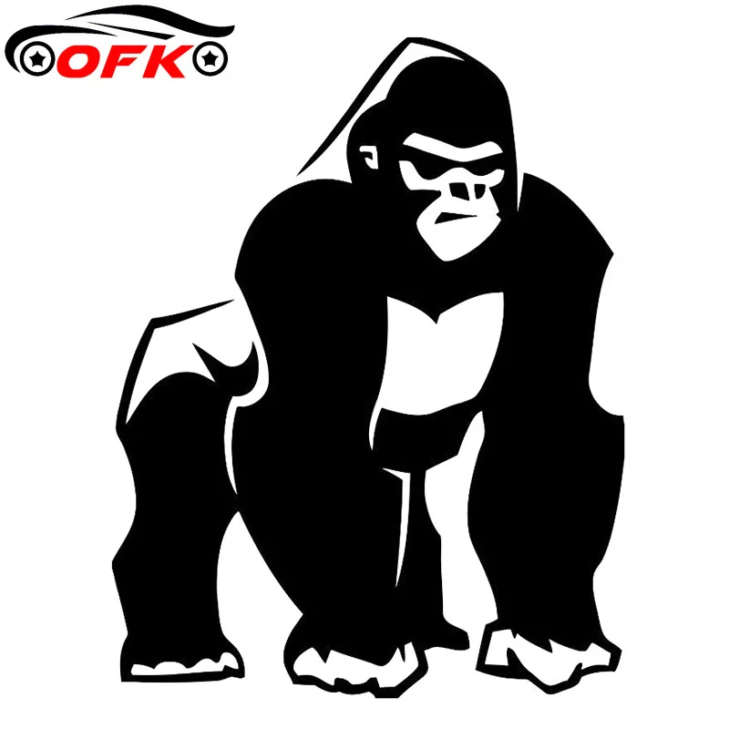 

Gorilla Monkey Primate Decor Vinyl Stickers Decals Black/Silver 16.2cm*12.5cm