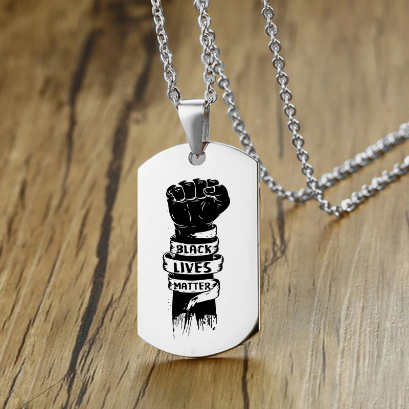 Кулоны из нержавеющей стали Fist Black Lives Matter ожерелье в стиле хип-хоп африканские и