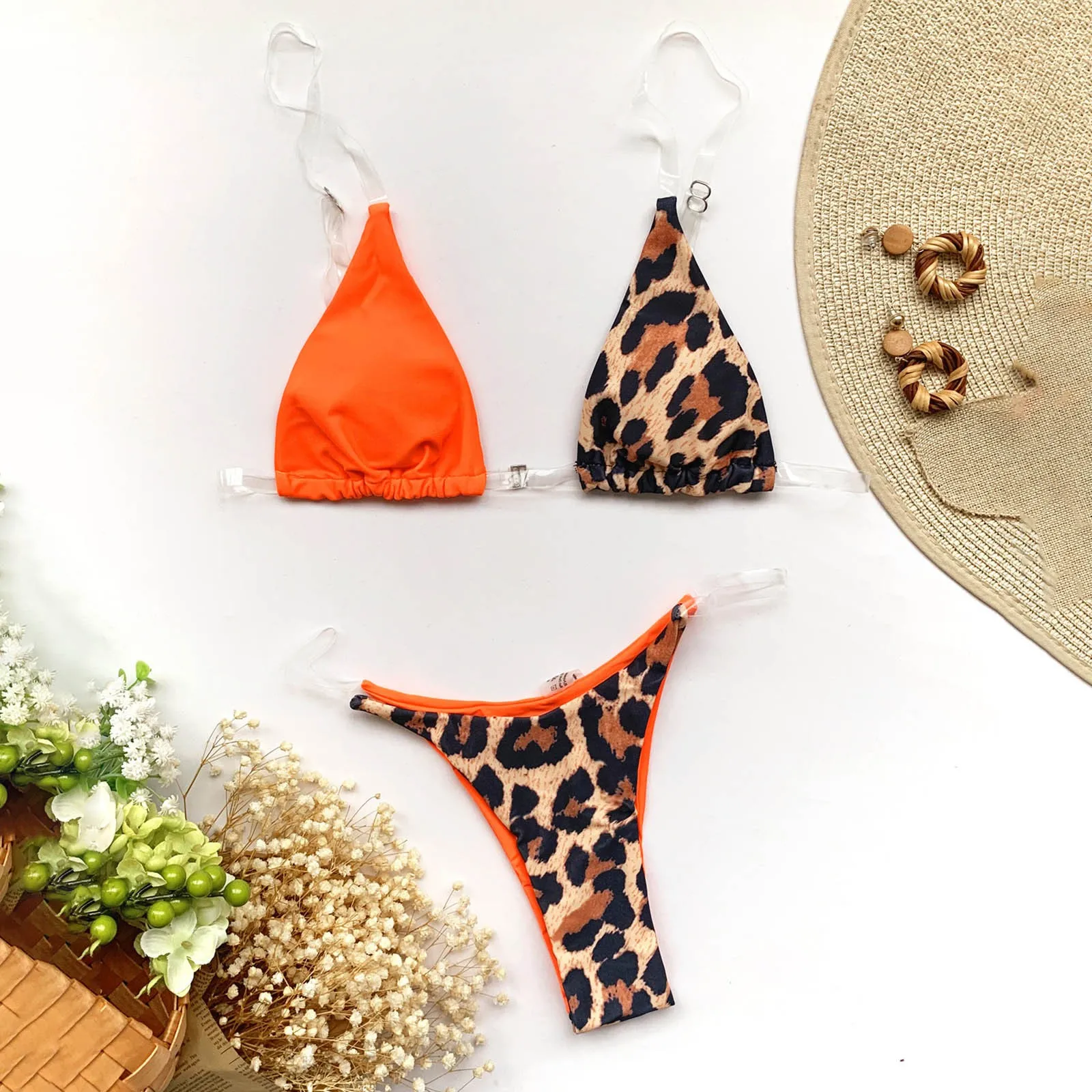 Новое поступление Для женщин Разделение Цвет столкновения набор бикини женский