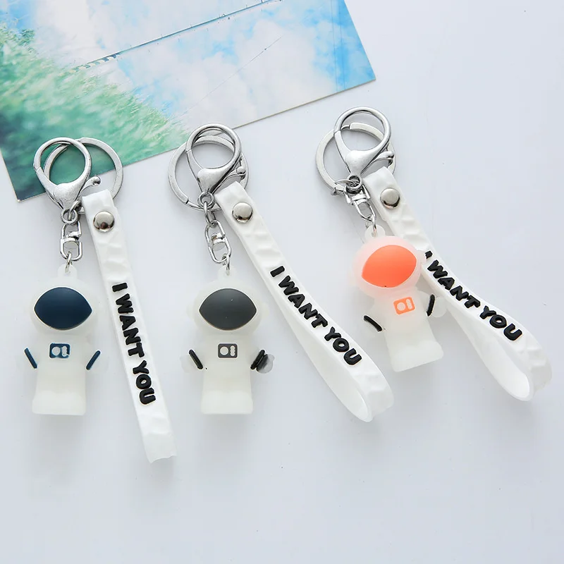 

Soft Silicone Astronaut Keychains Cute Cosmonaut Pendant Keyholder Car Keyring Bag Charms Keyfobs Fashion Jewelry Accessory Gift