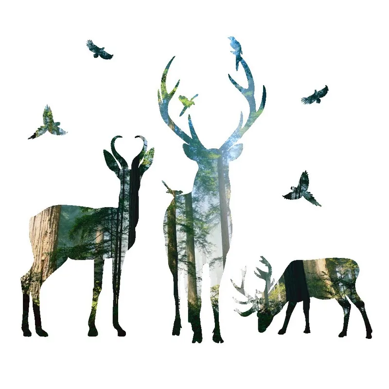 

Nordic Style Elk Wall Stickers Teenager Living Room Bedroom Decor Aesthetic Home Decoration Abstract Modern Decals Wallpaper Art