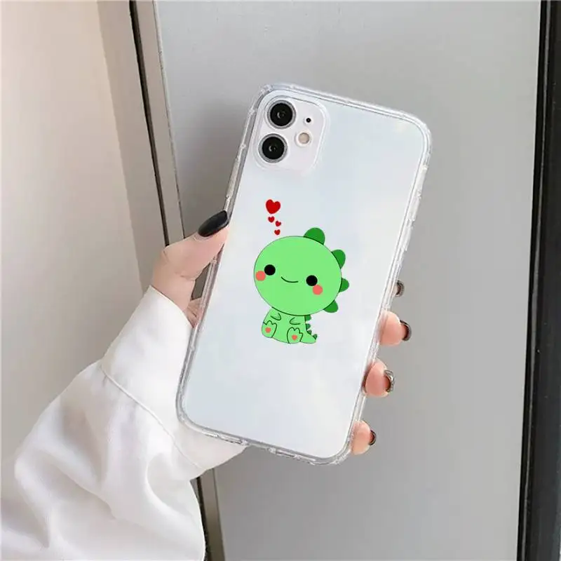 

Cute animal cartoon dinosaur Phone Case Transparent for iPhone 11 12 mini pro XS MAX 8 7 6 6S Plus X 5S SE 2020 XR