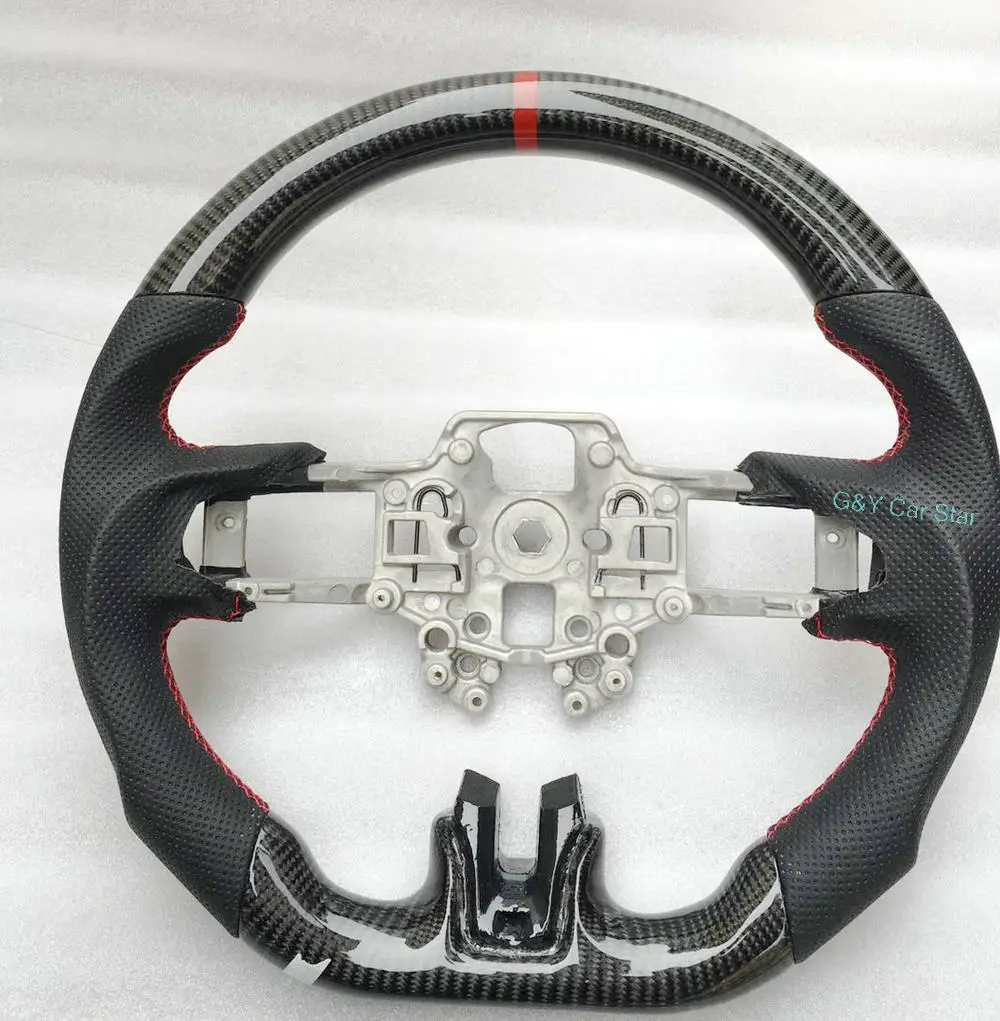 100% натуральное углеродное волокно кожаное Автомобильное рулевое колесо для Ford