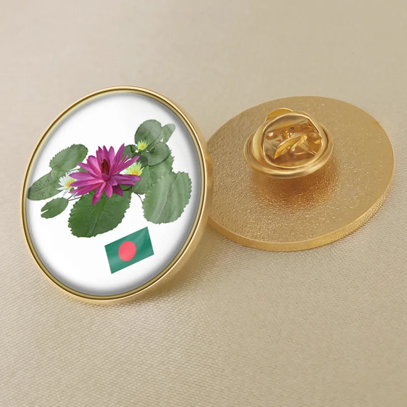 Герб Бангладеш карта Национальный флаг Эмблема с национальным цветочным брошь