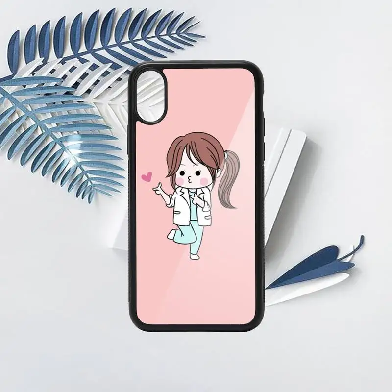 

Cartoon Medicine Doctor Nurse Phone Case PC for iPhone 11 12 pro XS MAX 8 7 6 6S Plus X 5S SE 2020 XR